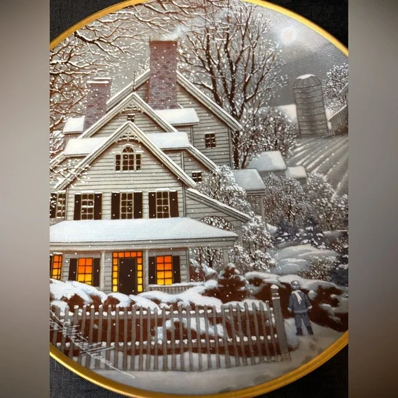Franklin Mint Heirloom Collector Plate Titled “Winter Home”. - Picture 2 of 4
